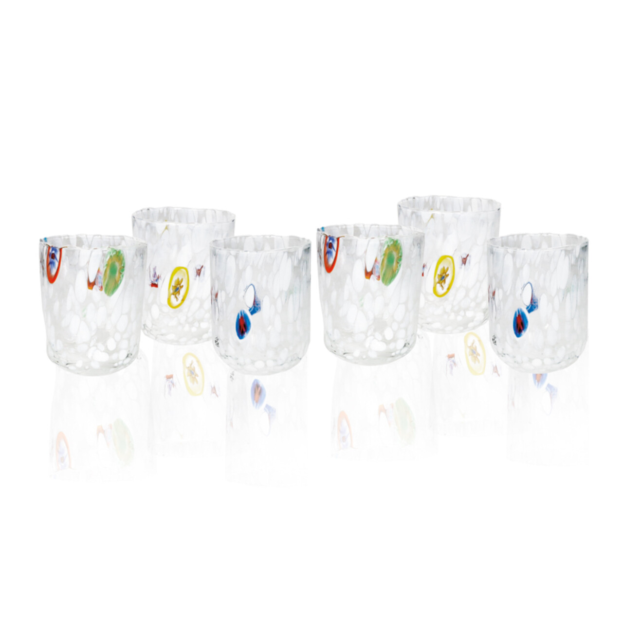 Set 6 pahare, Pavone, Brandani, 8x10.5 cm, 400ml, sticla, alb - imagine 5